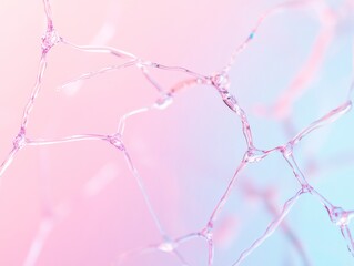 Aufkleber - Surreal Abstract Digital Network with Neon Pastel Reflections - Tech Wallpaper