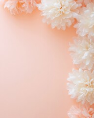 Poster - Soft Pastel Floral Arrangement with Chrysanthemums on Minimal Background