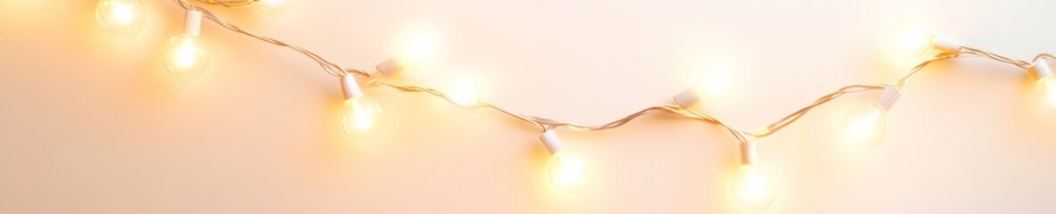 Poster - Elegant Curved String Lights Arrangement Against Soft Background