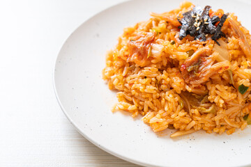 Wall Mural - kimchi fried rice with seaweed and white sesame