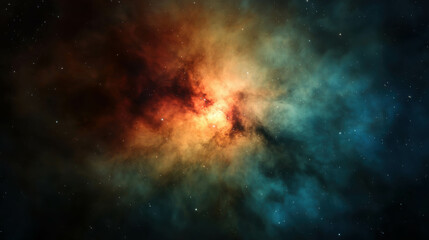 Wall Mural - vibrant cosmic nebula with swirling colors and distant stars in space