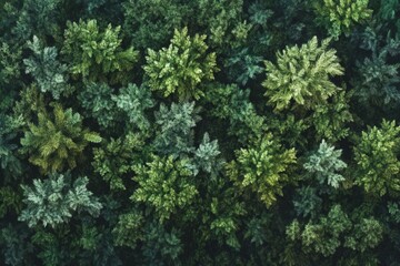 Canvas Print - Aerial view of lush green forest canopy. (8)