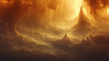 Poster - Abstract depiction of cosmic clouds and light.