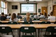 © artchvit - Environmental science drives research for preservation. Classroom setting with students focused on a presentation.