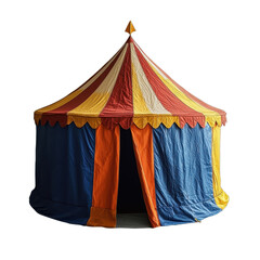 Wall Mural - Floating representation of a circus tent, isolated on a white background, creating an enchanting illusion. cutout png