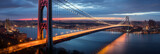 Twilight beauty: George Washington Bridge spanning over city's night lights