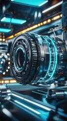 Poster - Futuristic Technology Concept with High-Tech Engine Components