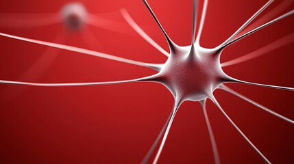Poster - a photostock of a 3d-rendered virus model in a red background
