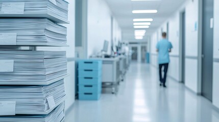 Poster - a photostock of a collection of medical books on a shelf