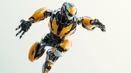 Poster - A futuristic robot in dynamic pose, showcasing advanced design and technology.