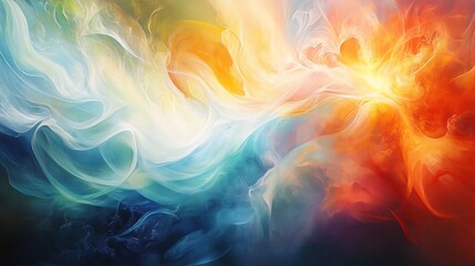 Wall Mural - Abstract swirling colors blend in vibrant hues