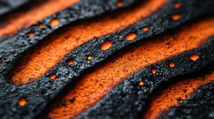 Poster - Abstract texture with orange and black patterns.