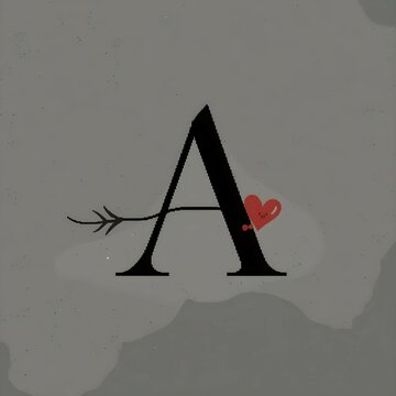 Logo Heart Letter A Beautiful vector love logo design A love outline creative letter design