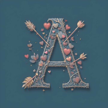 Logo Heart Letter A Beautiful vector love logo design A love outline creative letter design