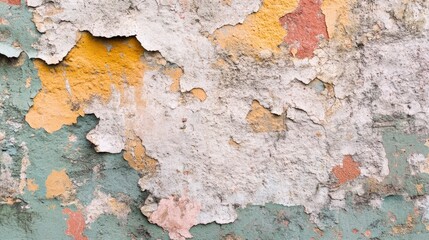 Poster - Abstract urban wall texture with vibrant, messy paint splashes in a close-up shot. Ideal for creative city patterns, modern wallpaper, or artistic design compositions.