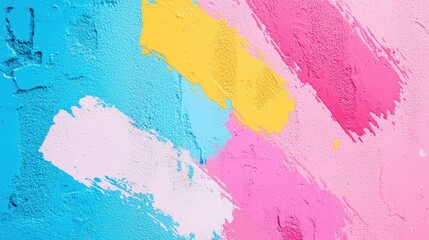 Poster - Colorful and messy painted urban wall texture, full of vibrant splashes and abstract patterns. Great for modern design concepts, wallpaper backgrounds, or creative urban visuals.