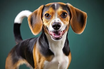 Canvas Print - Happy dog smiling. AI.