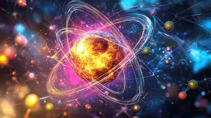 Poster - Colorful Atomic Structure Visualization with Conceptual Elements