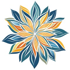 Wall Mural - Colorful abstract floral design on white.