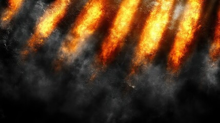 Poster - Dramatic flames and smoke create a fiery atmosphere.