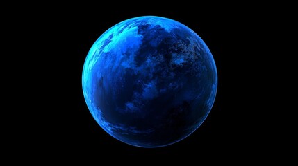 Wall Mural - Blue glowing planet in space