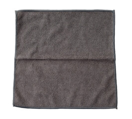 Poster - A grey towel is folded in half and placed on a white background