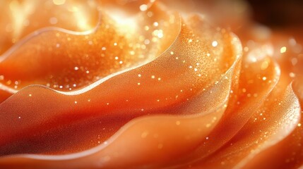 Poster - Close-up of shimmering orange waves with sparkles.