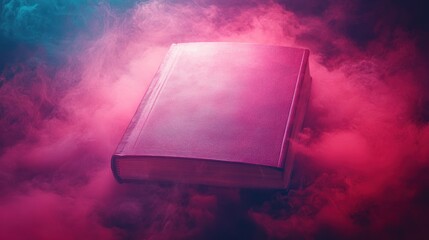 Poster - A book surrounded by colorful fog.