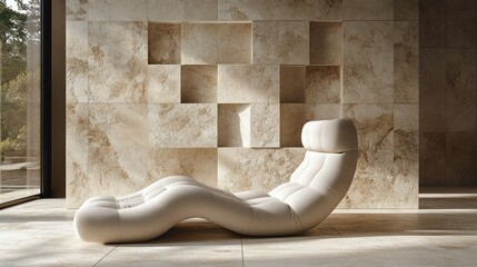 Poster - Modern lounge chair in a stylish, minimalist interior.