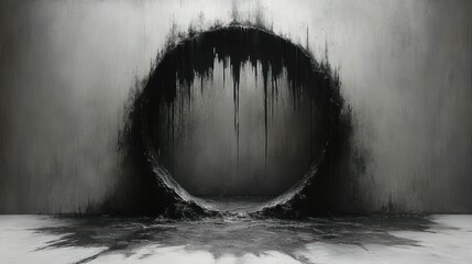 Poster - Abstract circular design with dark, flowing textures.