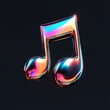 © nitiroj - Music note symbol, fluid metallic design, soundwave accents, 3D illustration