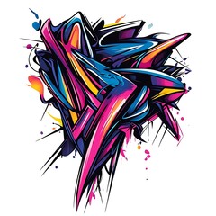 Sticker - Abstract colorful graffiti-style illustration.