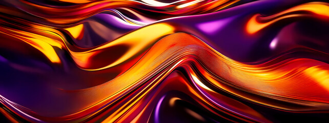 Aufkleber - Abstract wavy liquid background. 3d rendering