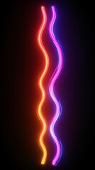 Aufkleber - Vibrant neon waves with a blend of pink and orange glow against a dark background.