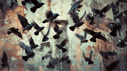 Poster - A Murmuration of Blackbirds in Flight