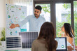 © weedezign - Diversity team presentation new design solar cell panel renewable energy innovation at office