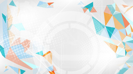 Wall Mural - abstract background made from colorful geometric shapes, halftones dots and lines