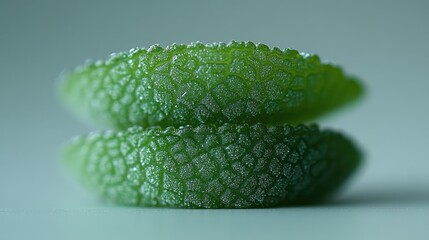 Poster - Close-up of textured green leaves stacked together.