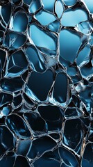 Aufkleber - abstract close-up of a textured surface showcasing a network of dark and vibrant blue shapes.