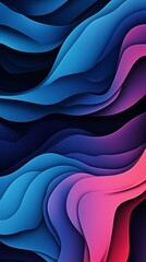 Aufkleber - Abstract waves of blue, purple, and pink create a mesmerizing digital background design.