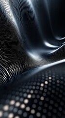 Aufkleber - a mesmerizing abstract image of flowing dark fabric with a pattern of light dots, creating a sense o