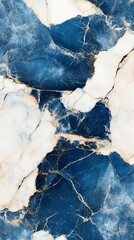Poster - Elegant blue and white marble texture showcasing rich patterns and veins.