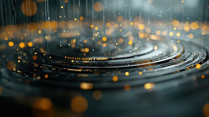 Poster - Close-up of rippling water with golden sparkles, creating a mesmerizing and tranquil atmosphere.