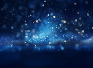 Wall Mural - a mesmerizing cosmic scene. glowing blue particles and bokeh effects create a dreamy, ethereal atmos