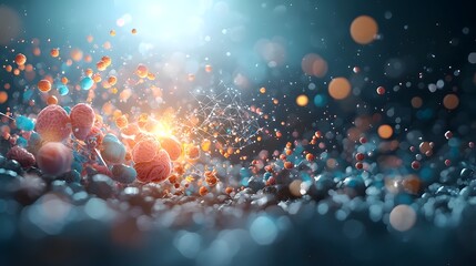 Poster - holographic representation of quantum computing technology simulating organ transplant compatibility