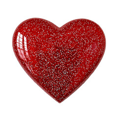 Wall Mural - Shiny red heart with glitter, perfect for romantic themes and decorations. This vibrant heart symbolizes love and affection, making it ideal for various occasions