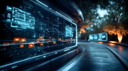 Poster - quantum powered logistics network simulation displaying glowing delivery routes and real time packag