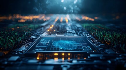 Poster - quantum computing system optimizing irrigation and water management for futuristic smart farming wit