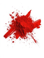 Wall Mural - Red Powder on White Surface