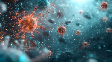 Poster - a futuristic quantum powered modeling system visualizing the intricate immune responses to vaccines